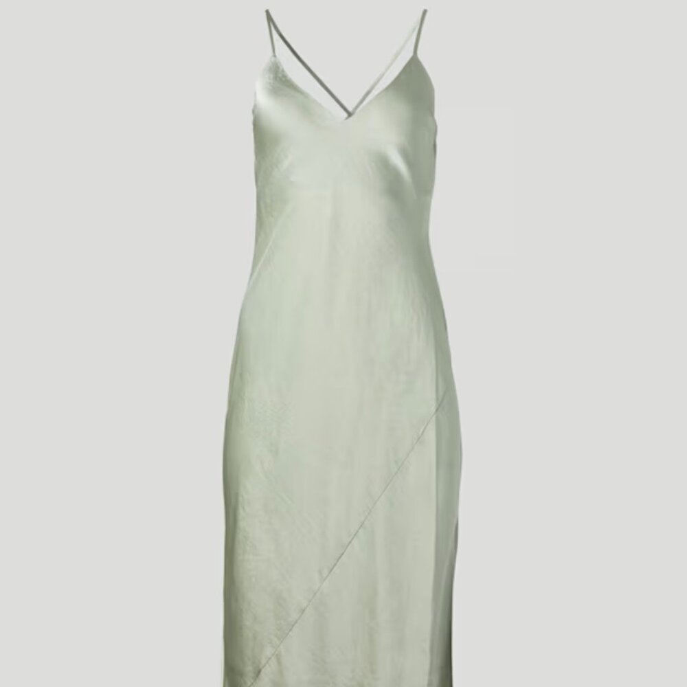 Aritzia Only Maxi Slit Dress – Silver Sage Green, Size L